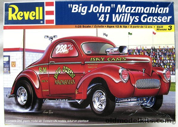 Revell 1/25 Big John Mazmanian 1941 Willys Gasser - with Photoetched Grill, 85-2350 plastic model kit